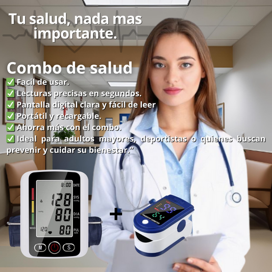 Tensiometro Digital Portátil + Oximetro (Combo de Salud)